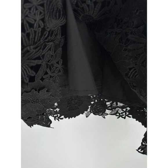 Tuckernuck Black Guipure Lace Daphne Dress XS Ruffle Collar Bow Cocktail Party - Picture 5 of 6